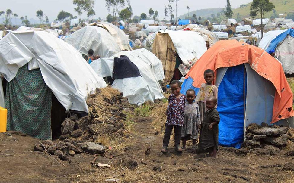 Nothilfe Demokratische Republik Kongo: Kinder in einem Flüchtlingslager am Rande von Goma. 