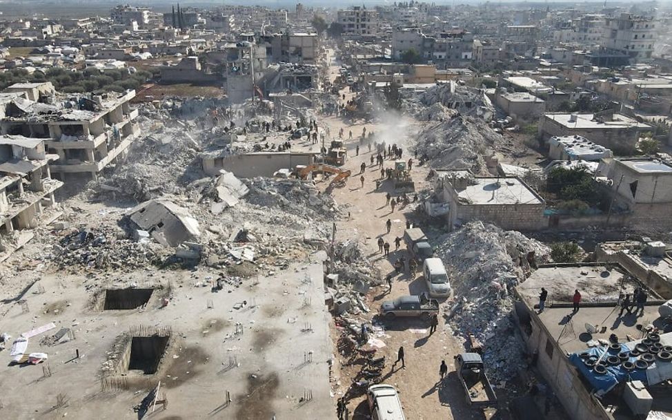 Syriren: Viele Häuser liegen in Trümmern.