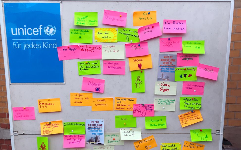 Weltkindertag 2023 in Radebeul - Ergebnis von der Mitmachaktion der UNICEF-AG Dresden 