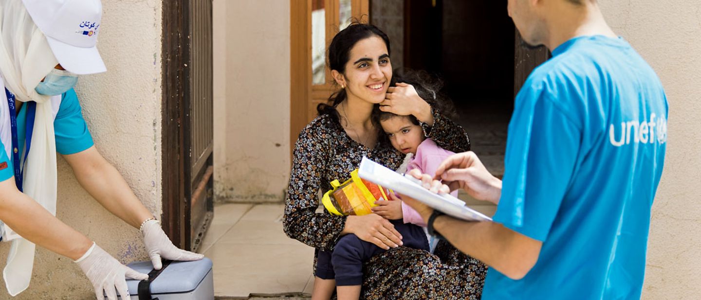 Irak humanitäre Hilfe: Mobile UNICEF-Gesundheitsteams impfen Kinder im Irak