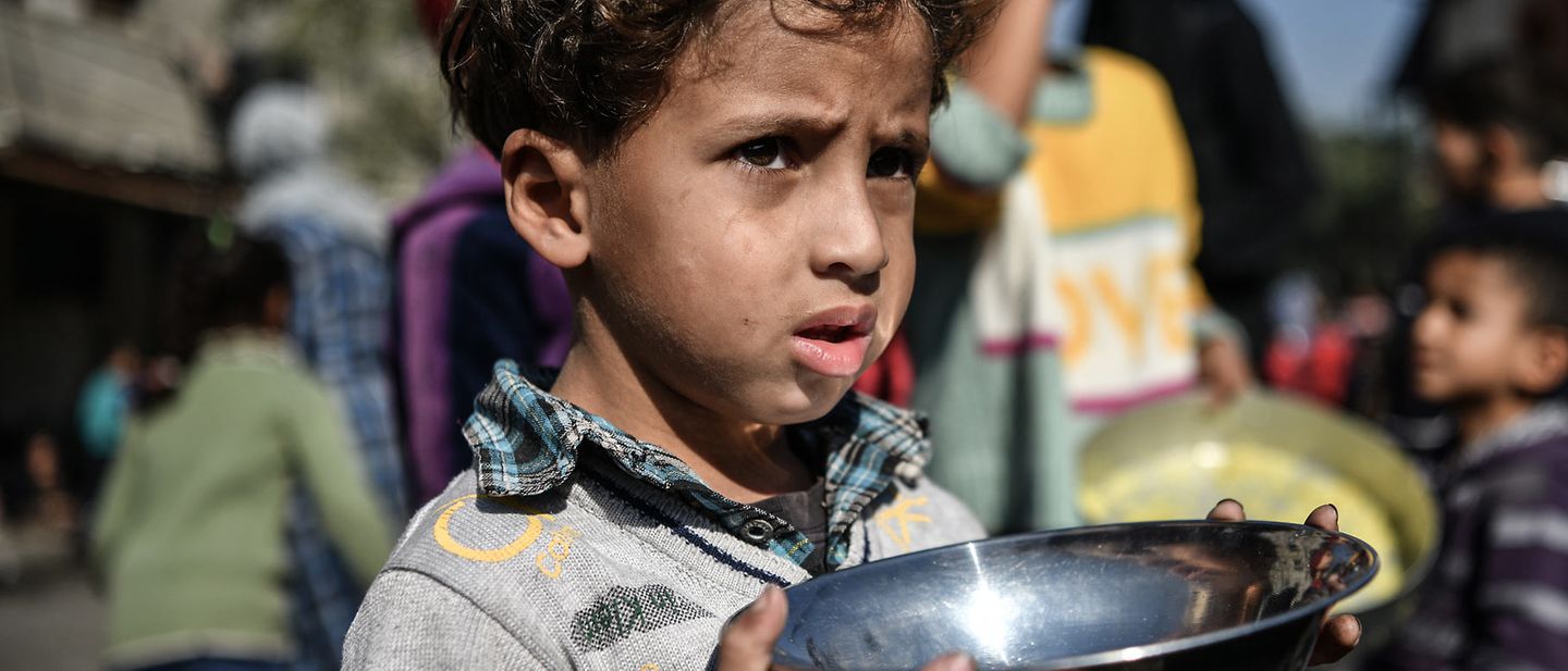 Spenden für Kinder in Gaza: Immer mehr Kinder leiden dramatisch Hunger. Es droht eine Hungersnot.