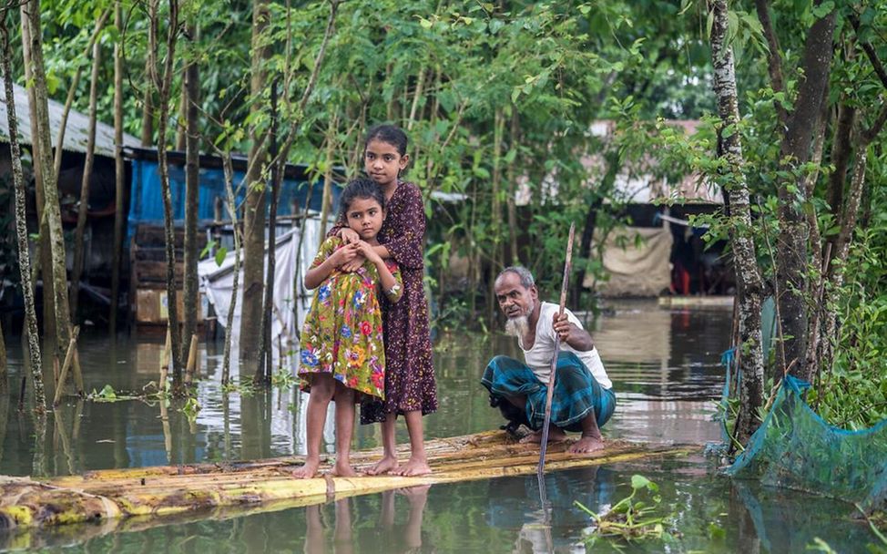 Dörfer in Sylhet, Bangladesch: Schlimmste Überschwemmung seit 100 Jahren.