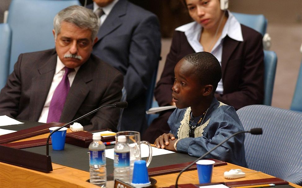 Wilmot aus Liberia bei dem UN-Sicherheitsrat. ©UNICEF/Markisz