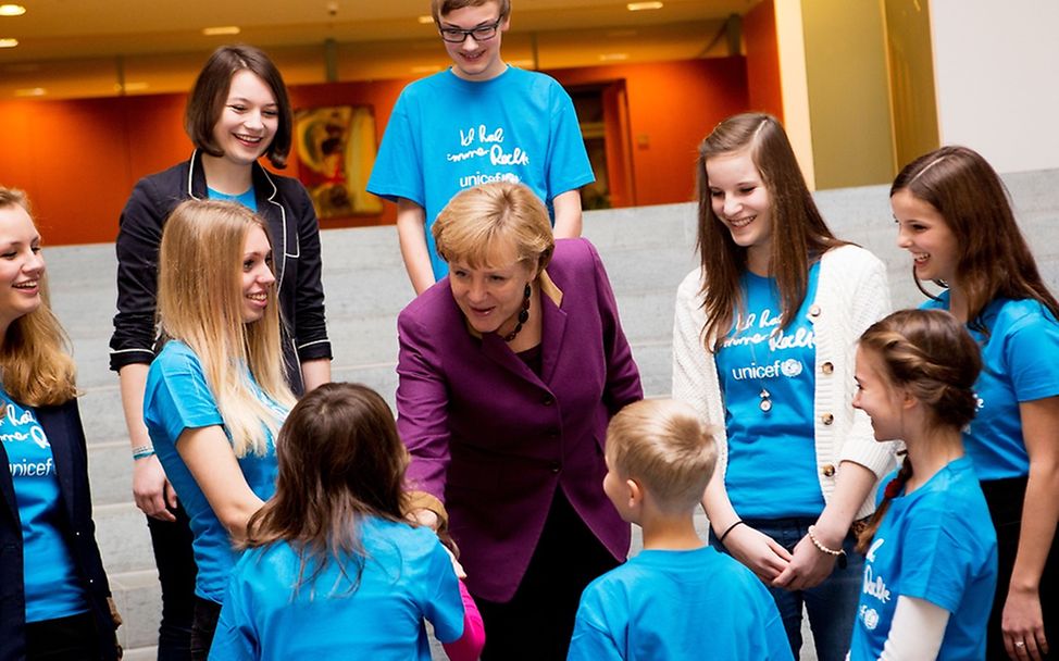 Bildtermin mit Bundeskanzlerin Merkel. ©UNICEF/Zimmermann