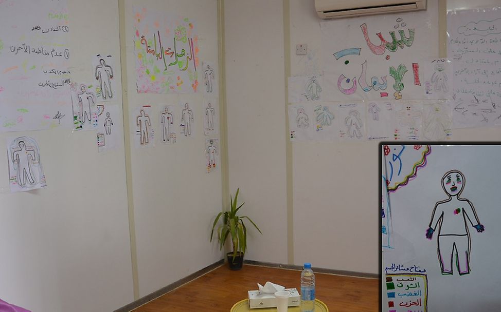 Kinderzeichnungen im Za'atari Flüchtlingscamp
