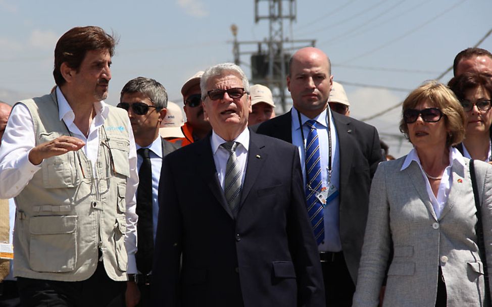 Bundespräsident Gauck und Daniela Schadt bei UNICEF-Projekten