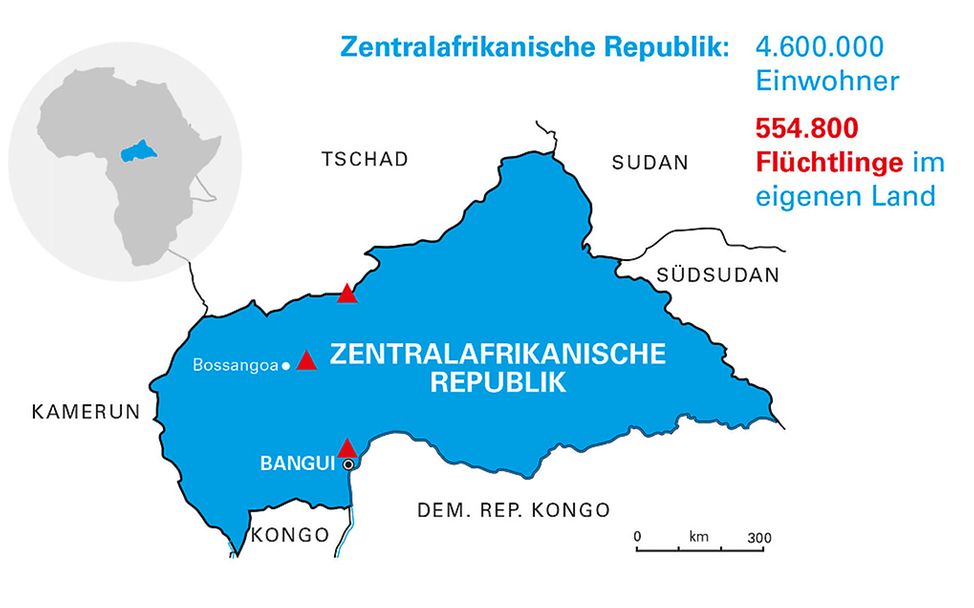 Zentralafrikanische Republik: Landkarte