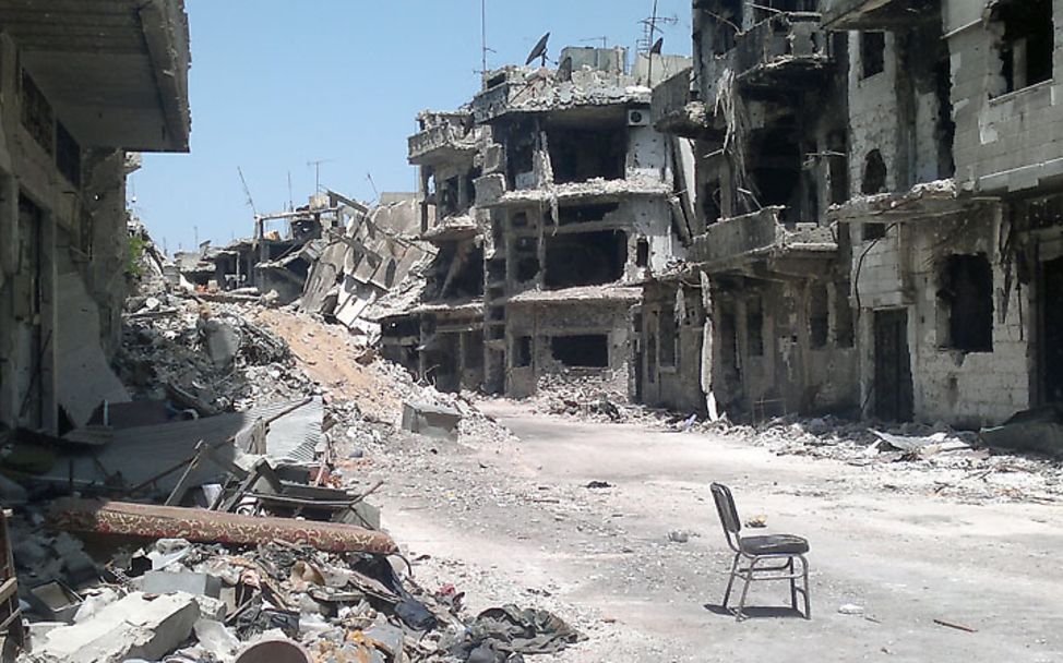 Zerstörte Stadt Homs in Syrien