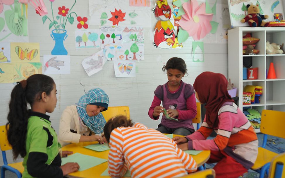 Kinderzentrum für syrische Flüchtlingskinder in Azraq