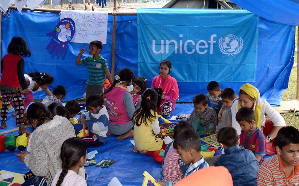 Erdbeben Nepal: kinderfreundlicher Ort von UNICEF