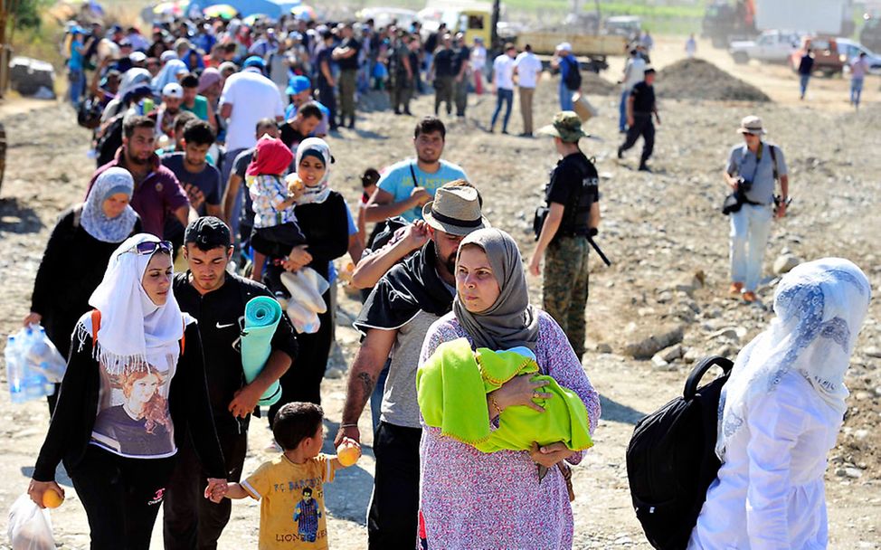 Flüchtlinge an der mazedonischen Grenze