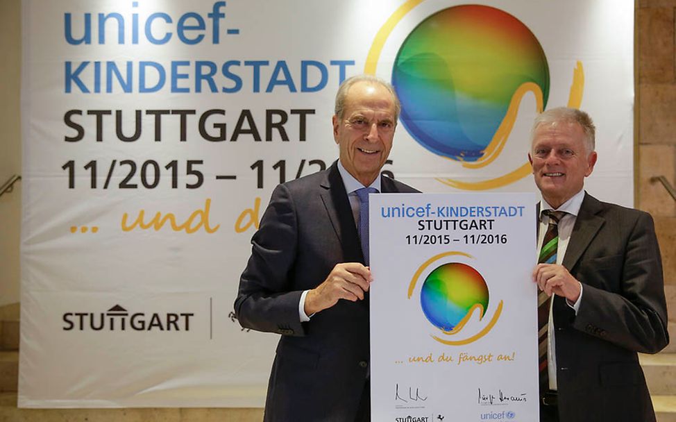 Dr. Jürgen Heraeus und OB Fritz Kuhn starten die Städtepartnerschaft in Stuttgart