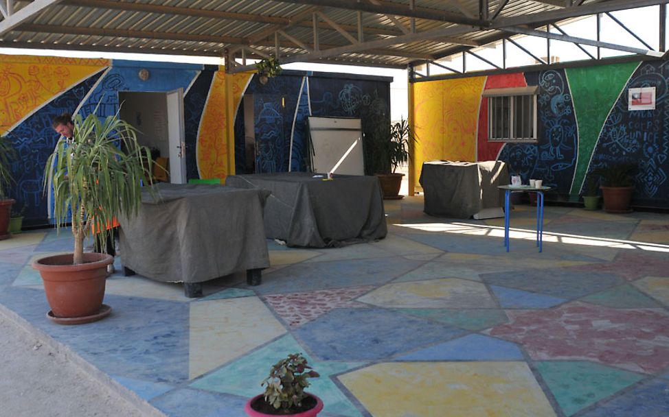 Bunte Oase im Camp: ein von UNICEF unterstütztes Jugendzentrum in Azraq.